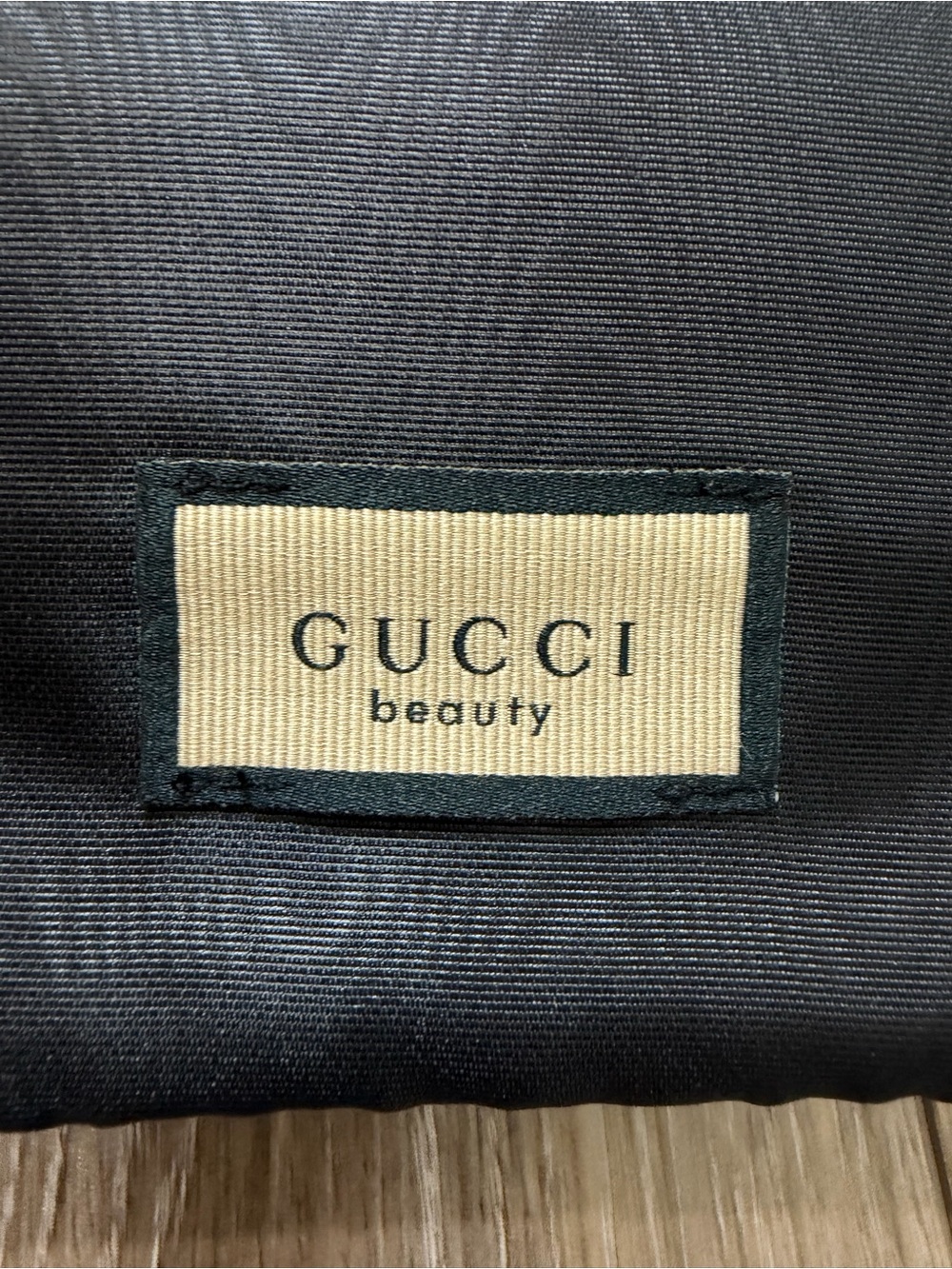 Gucci Black Cosmetic Pouch with Gold Logo Plate - Picture 2 of 9
